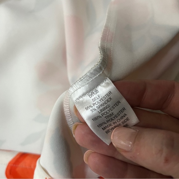 New Alexia Admor Floral Lace Trim Fit & Flare Mini Dress 10 Peach White Fern - Picture 12 of 14